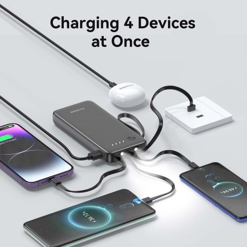 FOOMEE 10000mah portable power bank with Charging Cables, 12W Fast Charging Item | Buy FOOMEE 10000mah portable power bank with Charging Cables, 12W Fast Charging | SPOP Enterprise Global